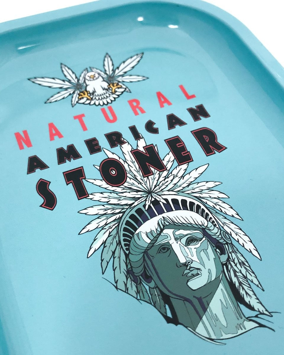 Tin Metal Tray - Natural American Stoner